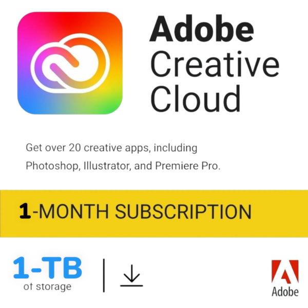 Adobe Creative Cloud 1 Month With 1TB Cloud | Official Subscription |